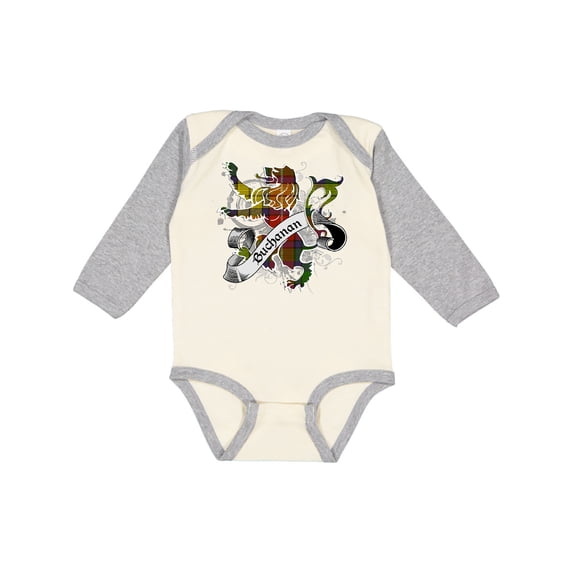 Inktastic Buchanan Tartan Lion Boys or Girls Long Sleeve Baby Bodysuit