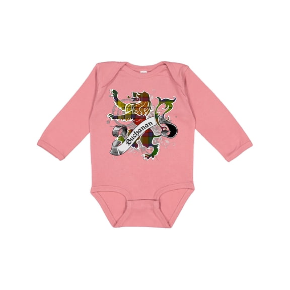 Inktastic Buchanan Tartan Lion Boys or Girls Long Sleeve Baby Bodysuit