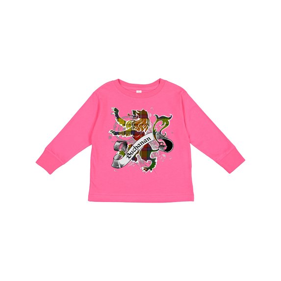 Inktastic Buchanan Tartan Lion Boys or Girls Long Sleeve Toddler T-Shirt