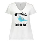 Inktastic Budgie Mom Parakeet Budgerigar Bird Womens Plus Size V-Neck T-Shirt