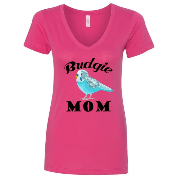 Inktastic Budgie Mom Parakeet Budgerigar Bird Women's V-Neck T-Shirt