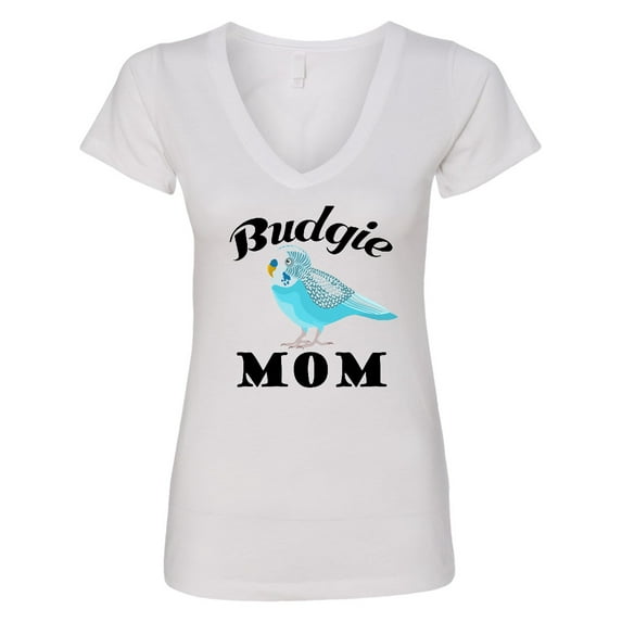 Inktastic Budgie Mom Parakeet Budgerigar Bird Women's V-Neck T-Shirt