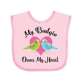 thumbnail image 1 of Inktastic Budgie Parakeet Budgerigar Pet Girls Baby Bib, 1 of 4