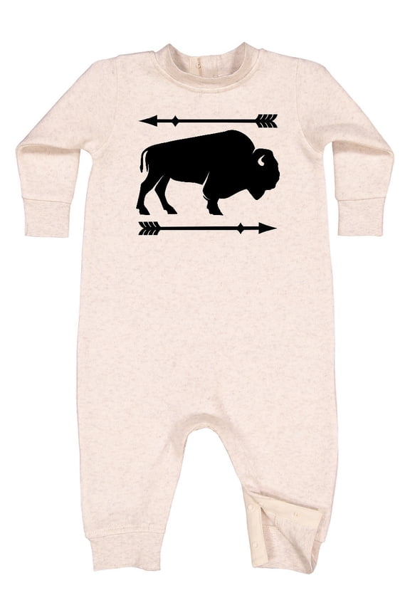 Buffalo Cute Animal Western Baby Fleece Romper