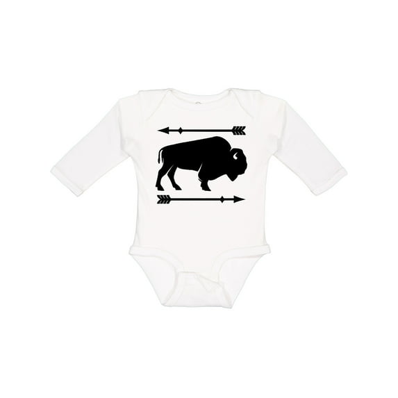 Inktastic Buffalo Cute Animal Western Boys or Girls Long Sleeve Baby Bodysuit