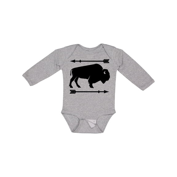 Inktastic Buffalo Cute Animal Western Boys or Girls Long Sleeve Baby Bodysuit