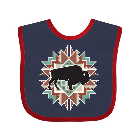 Inktastic Buffalo Cute Western Pattern Boys or Girls Baby Bib