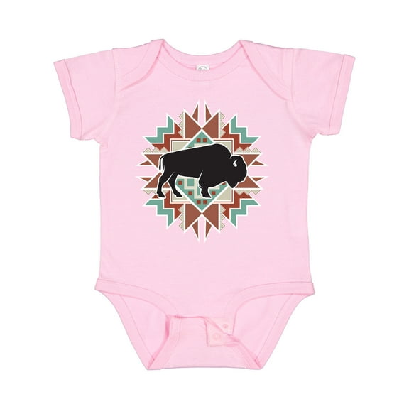 Inktastic Buffalo Cute Western Pattern Boys or Girls Baby Bodysuit