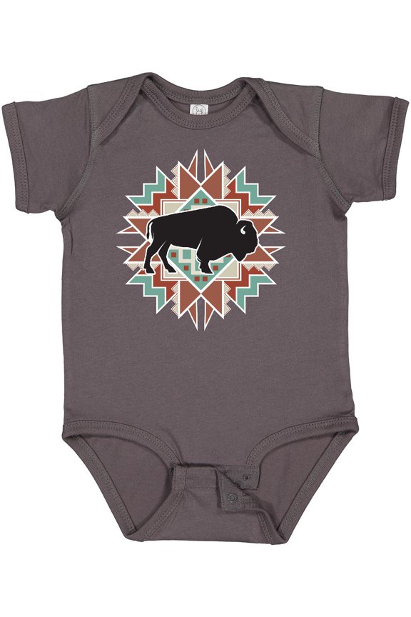 Buffalo Cute Western Pattern Boys or Girls Baby Bodysuit