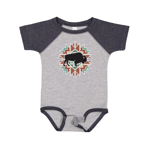 Inktastic Buffalo Cute Western Pattern Boys or Girls Baby Bodysuit