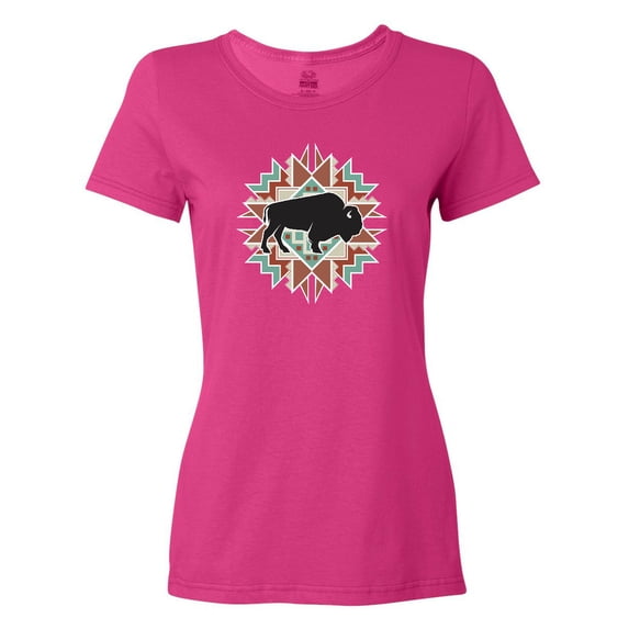 Inktastic Buffalo Cute Western Pattern Women's T-Shirt