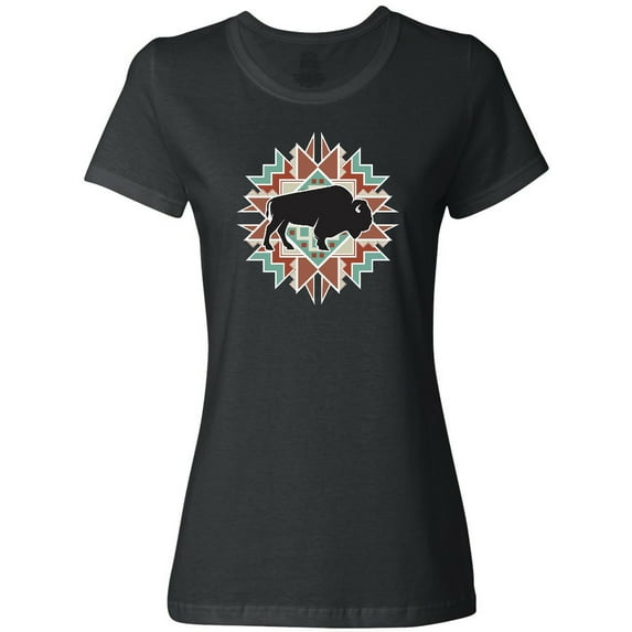 Inktastic Buffalo Cute Western Pattern Women's T-Shirt