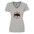 thumbnail image 1 of Inktastic Buffalo Cute Western Pattern Women's V-Neck T-Shirt, 1 of 5