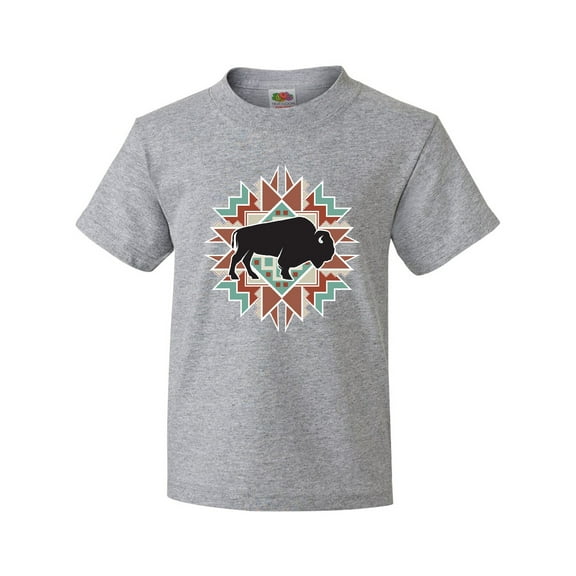 Inktastic Buffalo Cute Western Pattern Youth T-Shirt
