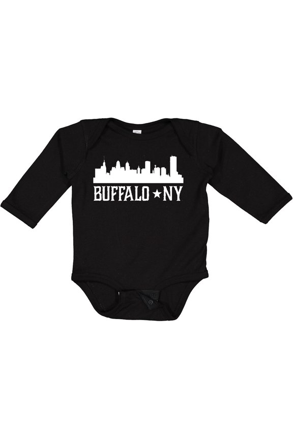 Buffalo New York NY Cities Skyline Boys or Girls Long Sleeve Baby Bodysuit