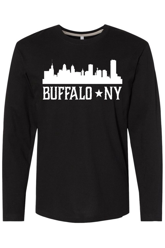 Buffalo New York NY Cities Skyline Long Sleeve T-Shirt