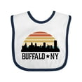 thumbnail image 1 of Inktastic Buffalo New York Skyline Retro Boys or Girls Baby Bib, 1 of 4