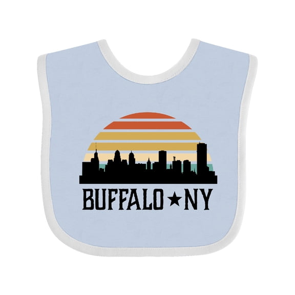 Inktastic Buffalo New York Skyline Retro Boys or Girls Baby Bib