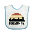 thumbnail image 1 of Inktastic Buffalo New York Skyline Retro Boys or Girls Baby Bib, 1 of 4