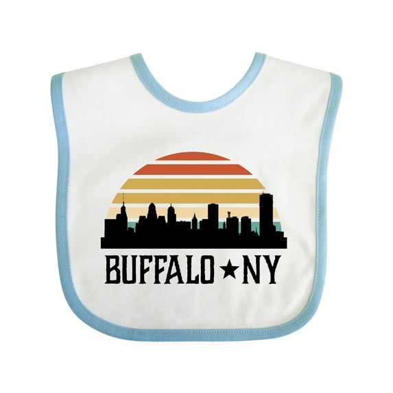 Inktastic Buffalo New York Skyline Retro Boys or Girls Baby Bib