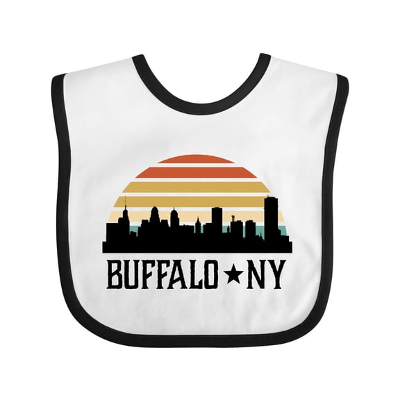 Inktastic Buffalo New York Skyline Retro Boys or Girls Baby Bib