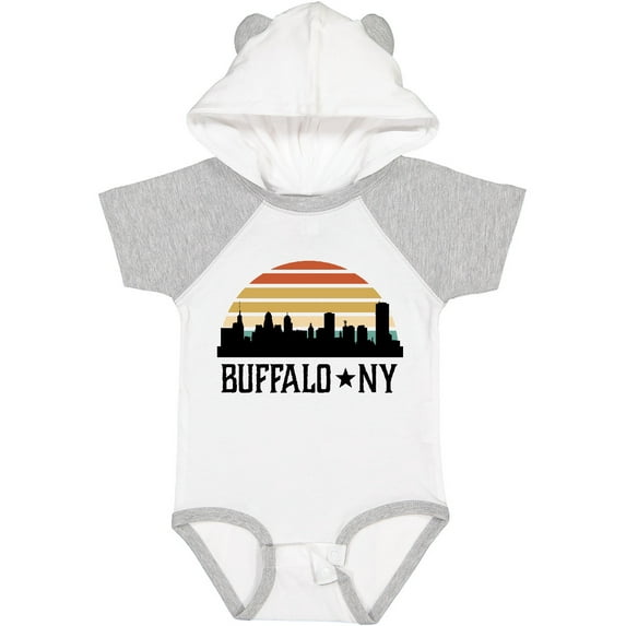 Inktastic Buffalo New York Skyline Retro Boys or Girls Baby Bodysuit