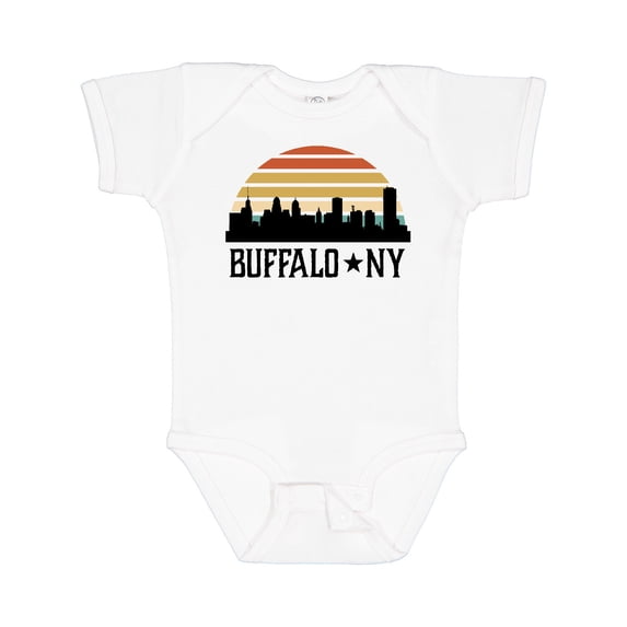 Inktastic Buffalo New York Skyline Retro Boys or Girls Baby Bodysuit