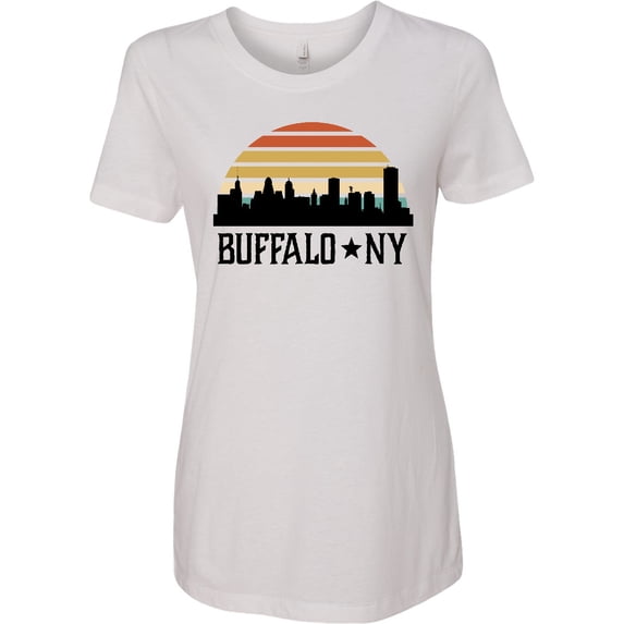 Inktastic Buffalo New York Skyline Retro Women's T-Shirt