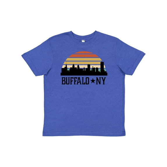 Inktastic Buffalo New York Skyline Retro Youth T-Shirt