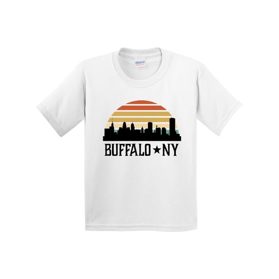 Inktastic Buffalo New York Skyline Retro Youth T-Shirt
