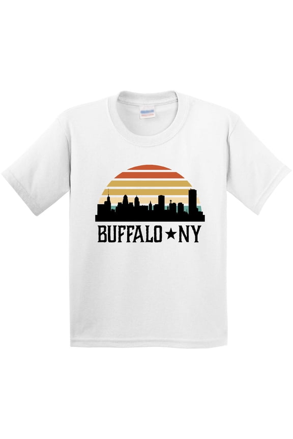 Buffalo New York Skyline Retro Youth T-Shirt