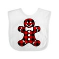 thumbnail image 1 of Inktastic Buffalo Plaid Gingerbread Man Boys or Girls Baby Bib, 1 of 4