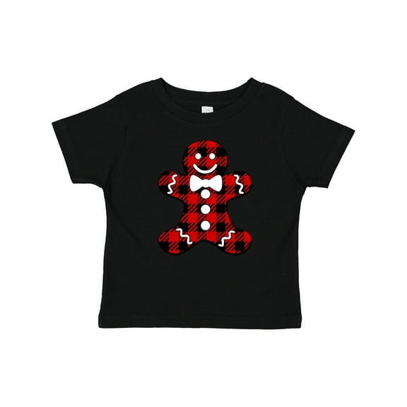 Inktastic Buffalo Plaid Gingerbread Man Boys or Girls Baby T-Shirt