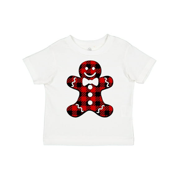 Inktastic Buffalo Plaid Gingerbread Man Boys or Girls Toddler T-Shirt
