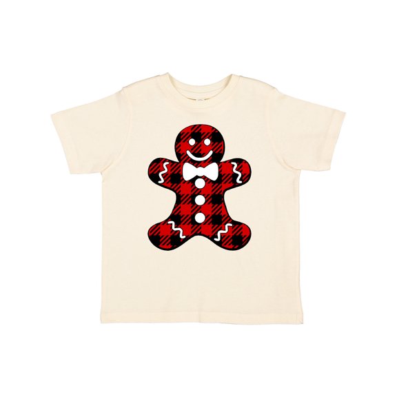 Inktastic Buffalo Plaid Gingerbread Man Boys or Girls Toddler T-Shirt