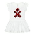 thumbnail image 1 of Inktastic Buffalo Plaid Gingerbread Man Girls Toddler Dress, 1 of 5