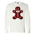 thumbnail image 1 of Inktastic Buffalo Plaid Gingerbread Man Long Sleeve T-Shirt, 1 of 5