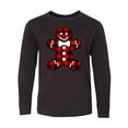 thumbnail image 1 of Inktastic Buffalo Plaid Gingerbread Man Long Sleeve Youth T-Shirt, 1 of 5
