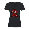 thumbnail image 1 of Inktastic Buffalo Plaid Gingerbread Man Women's V-Neck T-Shirt, 1 of 5
