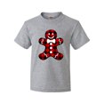 thumbnail image 1 of Inktastic Buffalo Plaid Gingerbread Man Youth T-Shirt, 1 of 5