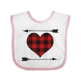 thumbnail image 1 of Inktastic Buffalo Plaid Valentines Day Heart Boys or Girls Baby Bib, 1 of 4