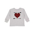 thumbnail image 1 of Inktastic Buffalo Plaid Valentines Day Heart Boys or Girls Long Sleeve Toddler T-Shirt, 1 of 5