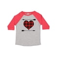 thumbnail image 1 of Inktastic Buffalo Plaid Valentines Day Heart Boys or Girls Toddler T-Shirt, 1 of 5