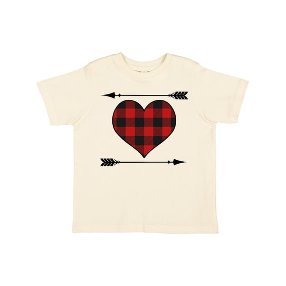 Inktastic Buffalo Plaid Valentines Day Heart Boys or Girls Toddler T-Shirt