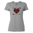 thumbnail image 1 of Inktastic Buffalo Plaid Valentines Day Heart Women's T-Shirt, 1 of 5