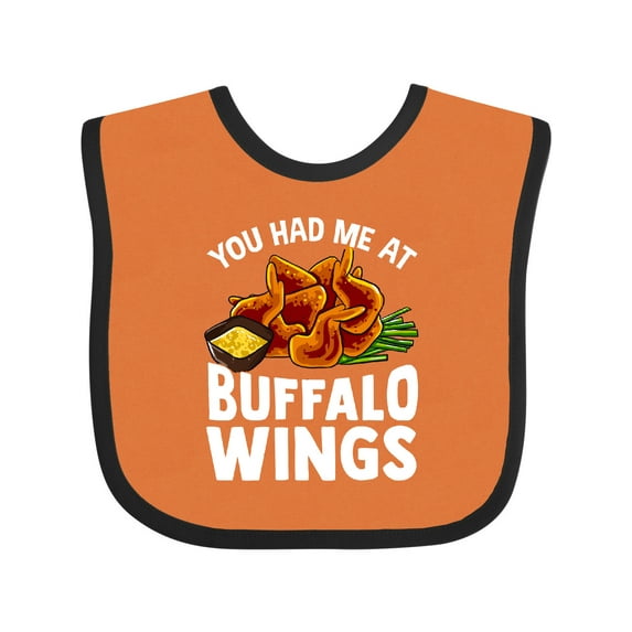 Inktastic Buffalo Wings Game Day Snack Boys or Girls Baby Bib