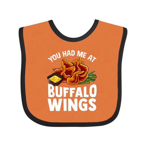 Inktastic Buffalo Wings Game Day Snack Boys or Girls Baby Bib
