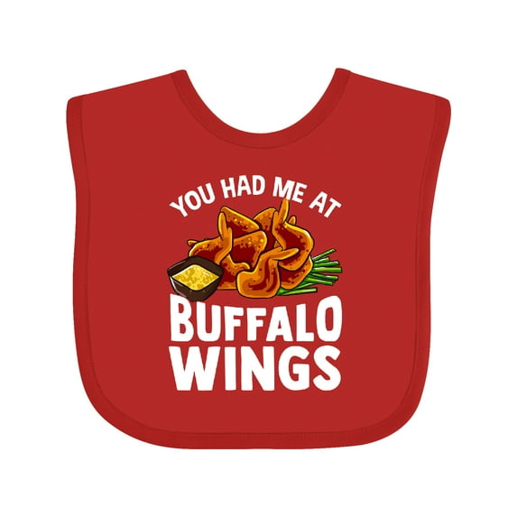 Inktastic Buffalo Wings Game Day Snack Boys or Girls Baby Bib