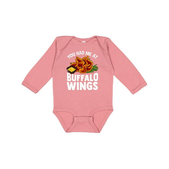 Inktastic Buffalo Wings Game Day Snack Boys or Girls Long Sleeve Baby Bodysuit