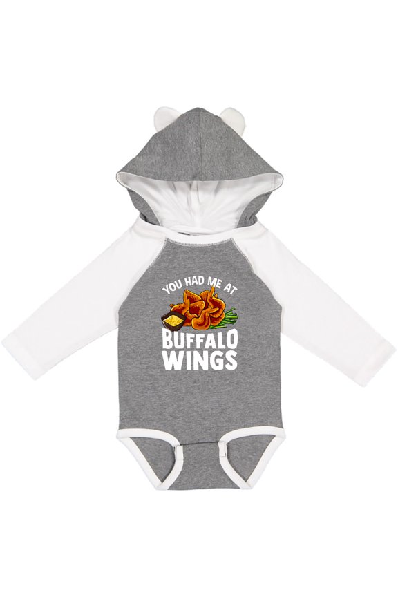 Buffalo Wings Game Day Snack Boys or Girls Long Sleeve Baby Bodysuit
